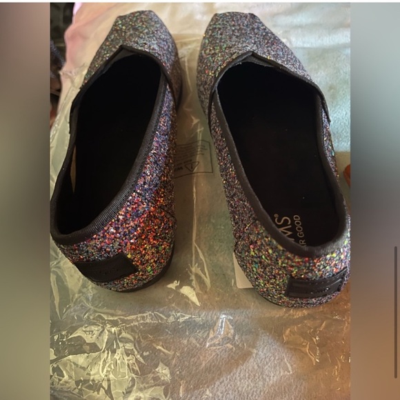 Toms Womens Alpargata Black Chunky Glitter Slip-on Shoe Size 8 - Picture 7 of 10